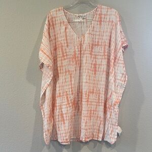 Roxy Peach Tie-Dye V-Neck Tunic